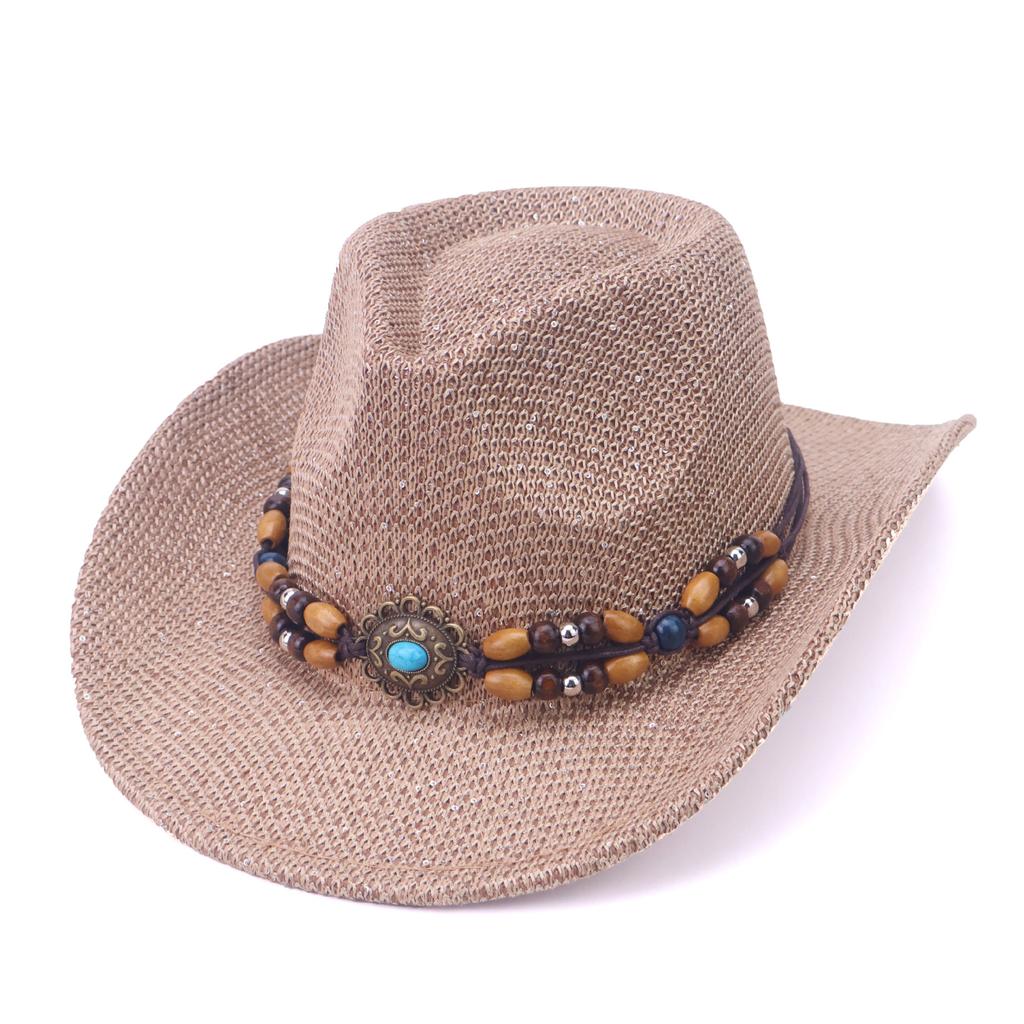 New western cowboy hat hand-woven five-point paper straw hat Panama European and American style jazz hat men's and women's spring and summer gift hat