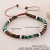Geometric Turquoise Beaded Bracelet With Adjustable Woven Cord For Casual Wear