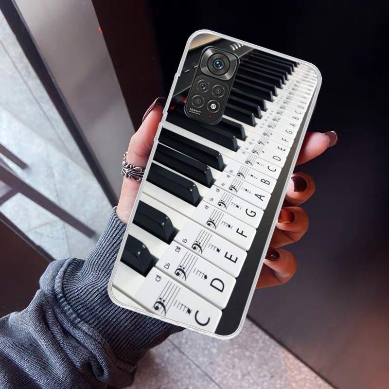 

Music Piano Keyboard Phone Case For Xiaomi Redmi Note 10 11 12 13 14 15 Pro Plus 11S 12S 14S 11T 11E 10S Soft TPU Back Cover Red Redmi Note 10 4G