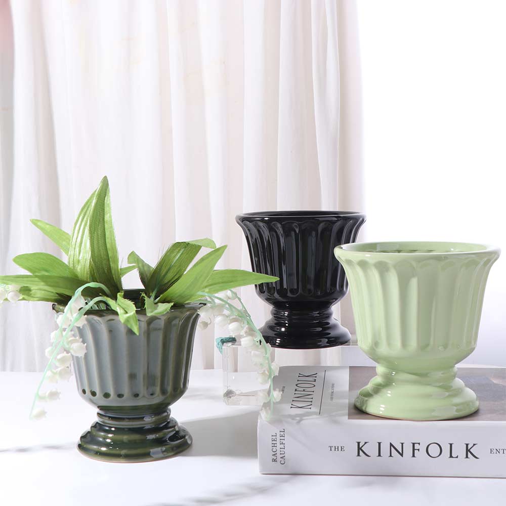 Nordic Ceramic Vase Roman Column Garden Planter Flower Arrangement Utensils  Desktop Decor