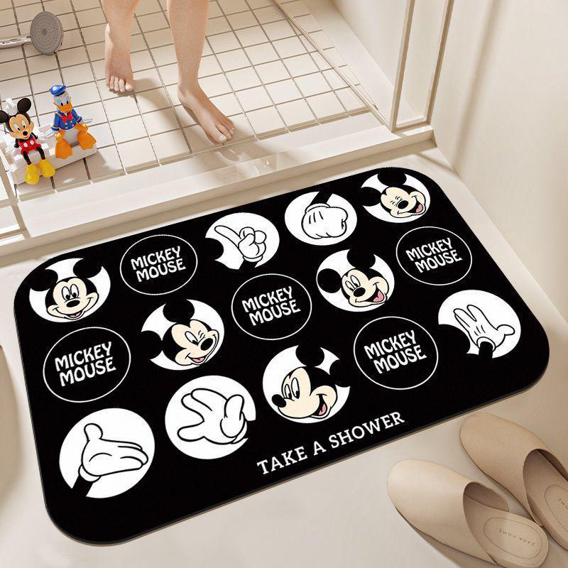 Mata łazienkowa z ziemią okrzemkową Myszki Miki, szybkoschnąca, antypoślizgowa