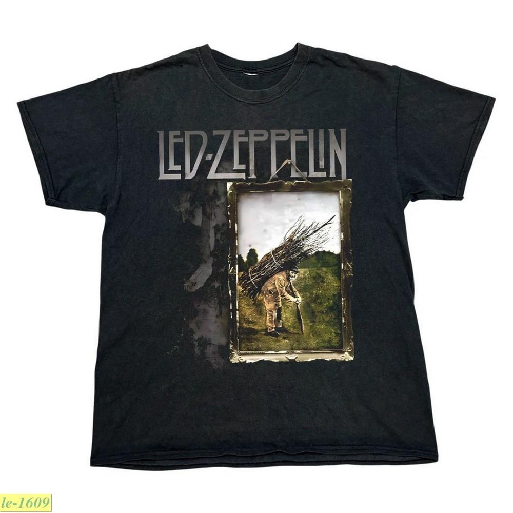 Led Zeppelin IV Album Rock Band Black Unisex Tshirt Size S5XL Unisex T-Shirt XXXL