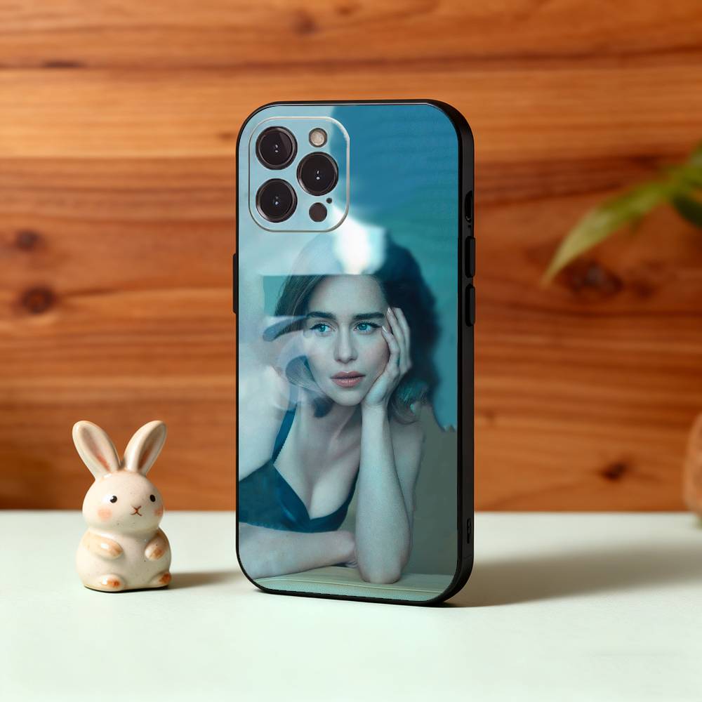 

Actress Emilia Clarke Phone Case For iPhone17 16 15 14 13 12 11 Pro Max Plus,5G Soft Black Case iPhone14Plus