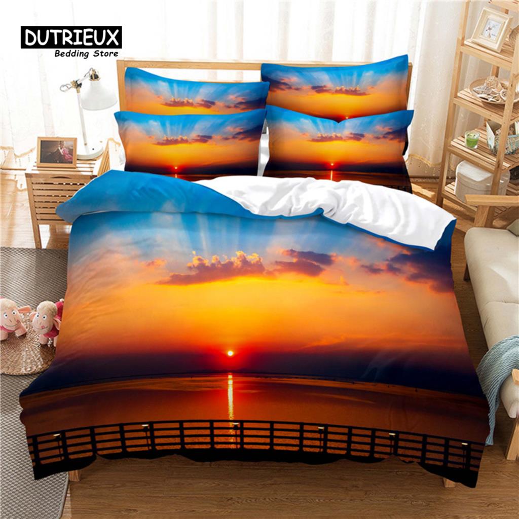 

Beautiful Scenery Bedding Set, Volcano Duvet Cover Set, Soft Comfortable Breathable Duvet Cover, For Bedroom Guest Room Decor EU single(135x200cm)