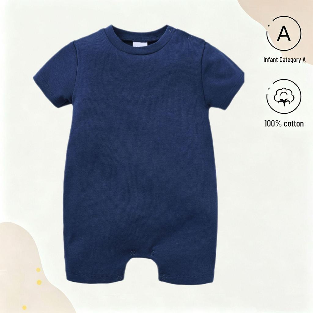 A-class Pure Cotton Newborn Short Sleeve Romper - Summer Thin Style Pajamas