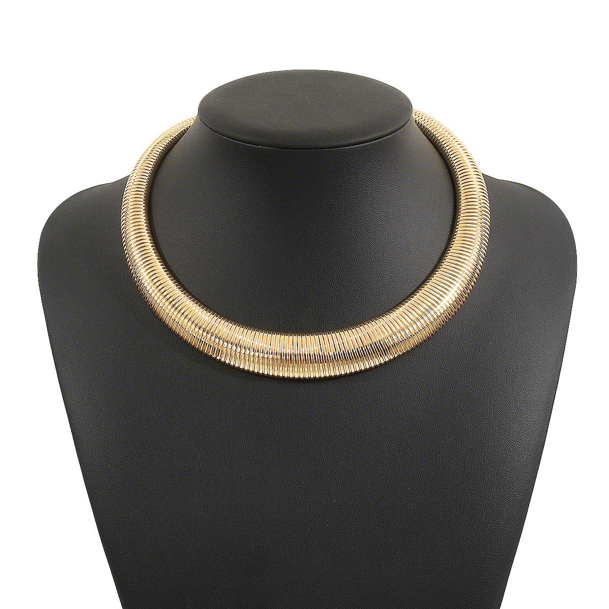 Персонализированный преувеличенный плетеный широкий колье-цепочка  змея , модное панк толстое хеви-металлическое колье  змеиная кость  золотой