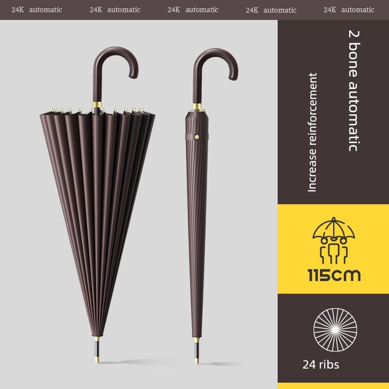 Super Strong Sun Protection Umbrella, Large 24-Rib Curved Hook Long Handle Umbrella for Men, Extra Large Size, Home Use, Thickened, Reinforced
