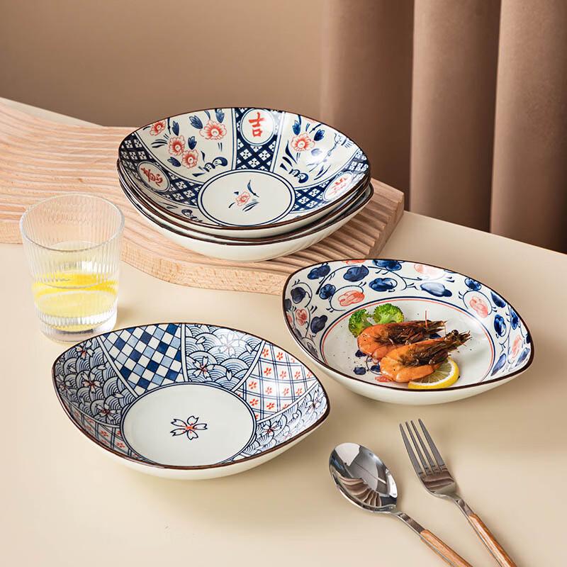 De Rui En Retro Japanese Underglaze Ceramic Olive Boat Plate