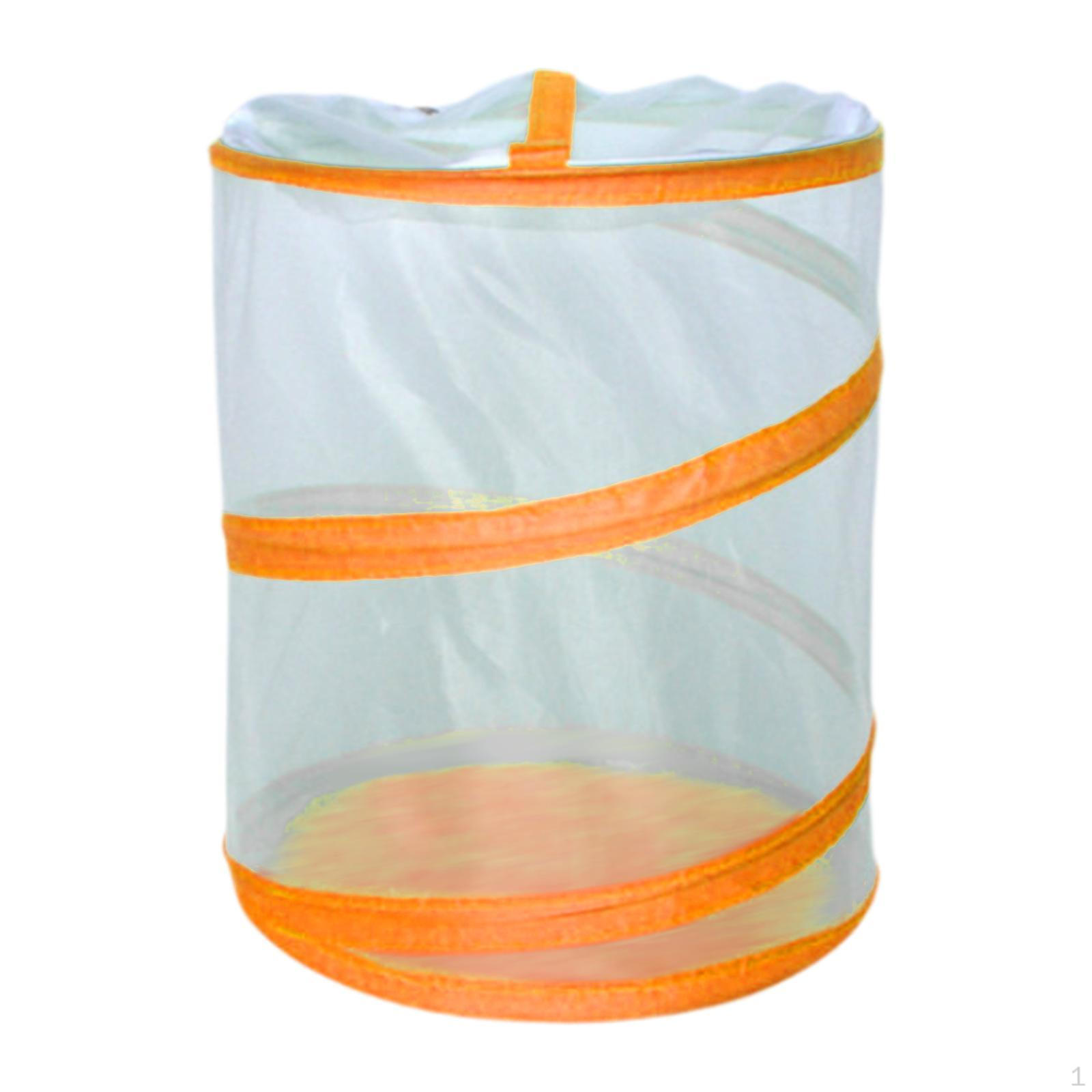 

Клетка для бабочек с ручкой, складная сетка для садовых растений оранжевый