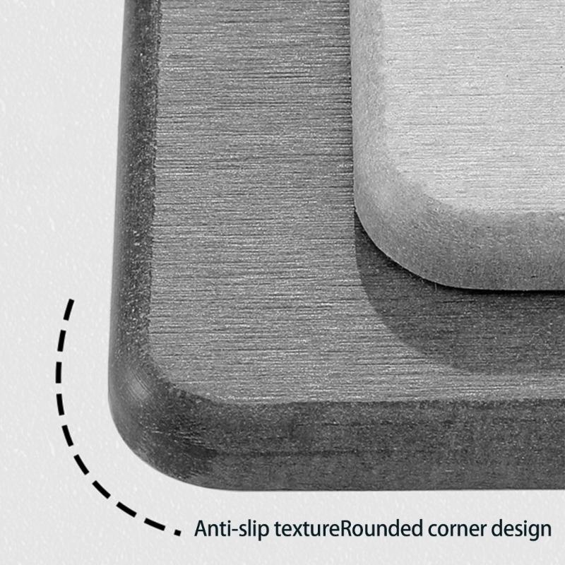 Badematte Sicher Rutschfest Kieselgurmatte Schnelltrocknend Saugfähiger Teppich Fußmatte für Familie mit Kindern und Senioren