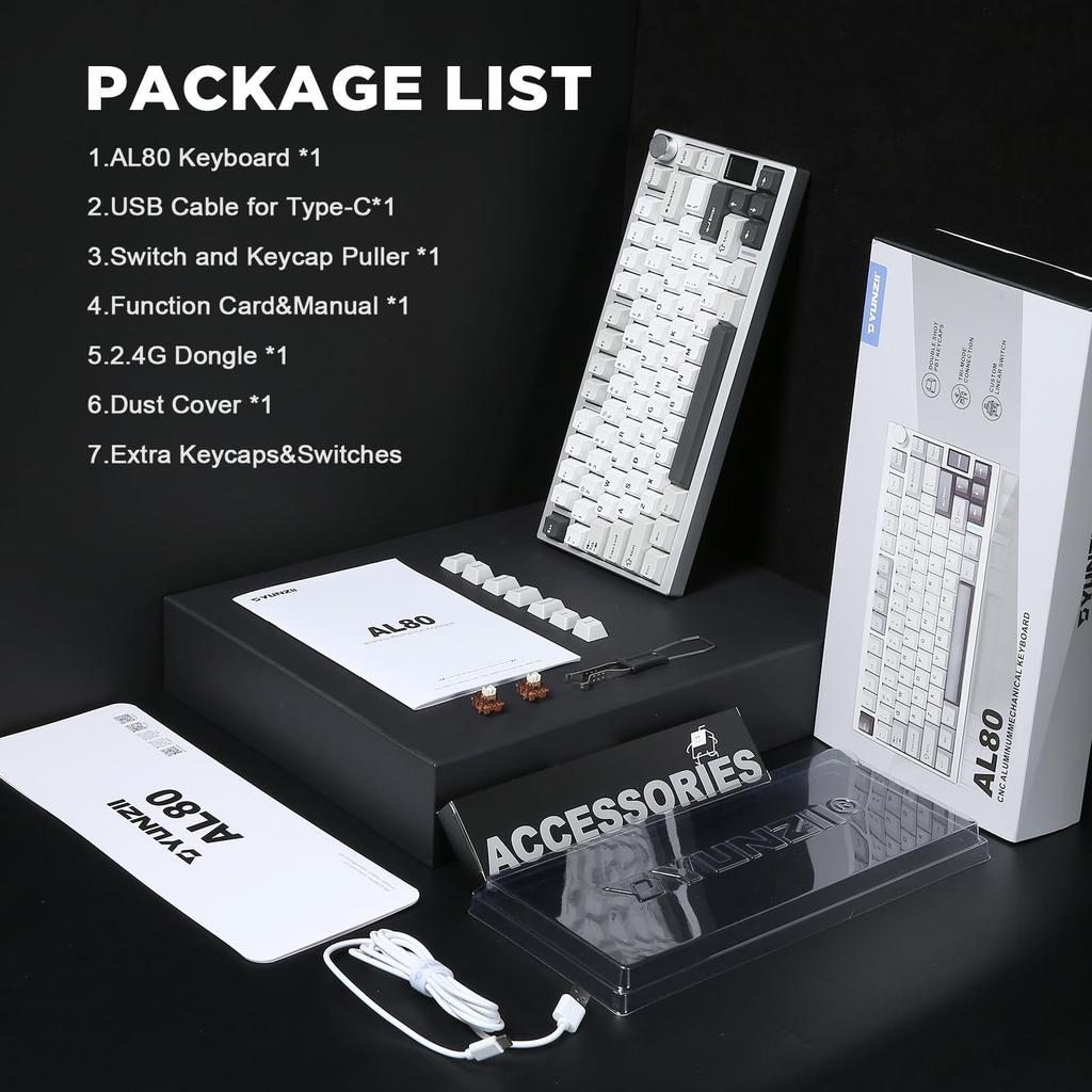 [YUNZII] AL80 Wireless Keyboard Cocoa Cream – Keyboard