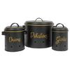 3Pcs Potatoes Onions Container with Lid Iron Food Storage Container With Ventilation Holes For Categorizing Vegetables