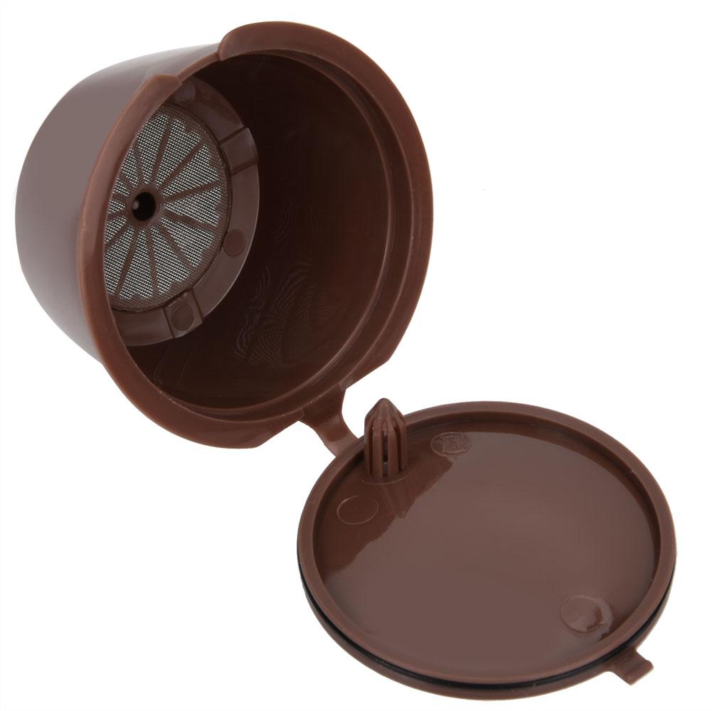 Återanvändbara Påfyllningsbara Kaffekapslar Pod Filterkoppar Set Med Sked Borste (3 Kaffekapslar)