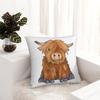 Adorable Highland Cow Square Pillowcase Cushion Cover Pillow Case Throw Pillow Cover for Home Bedroom Car