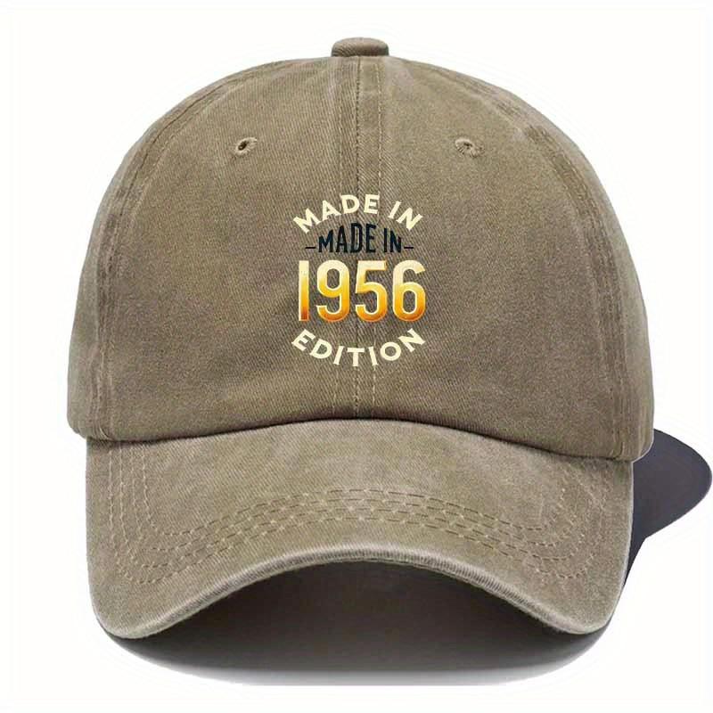 A Limited Edition 1956 Washed Baseball Cap Featuring a Design with The YearMakes a Perfect Gift for Friends Who Love Nostalgia