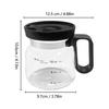 16 Oz Large Capacity High Borosilicate Glass Coffee Pot Heat Resistant Clear Tape Handle Straw Style Silicone Cup Lid Coffee Pot