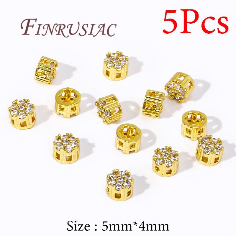 18K Real Gold Plated Large Hole Beads Spacer Beads Separators For Bead DIY Jewelry Making Supplies Bracelets Accessories