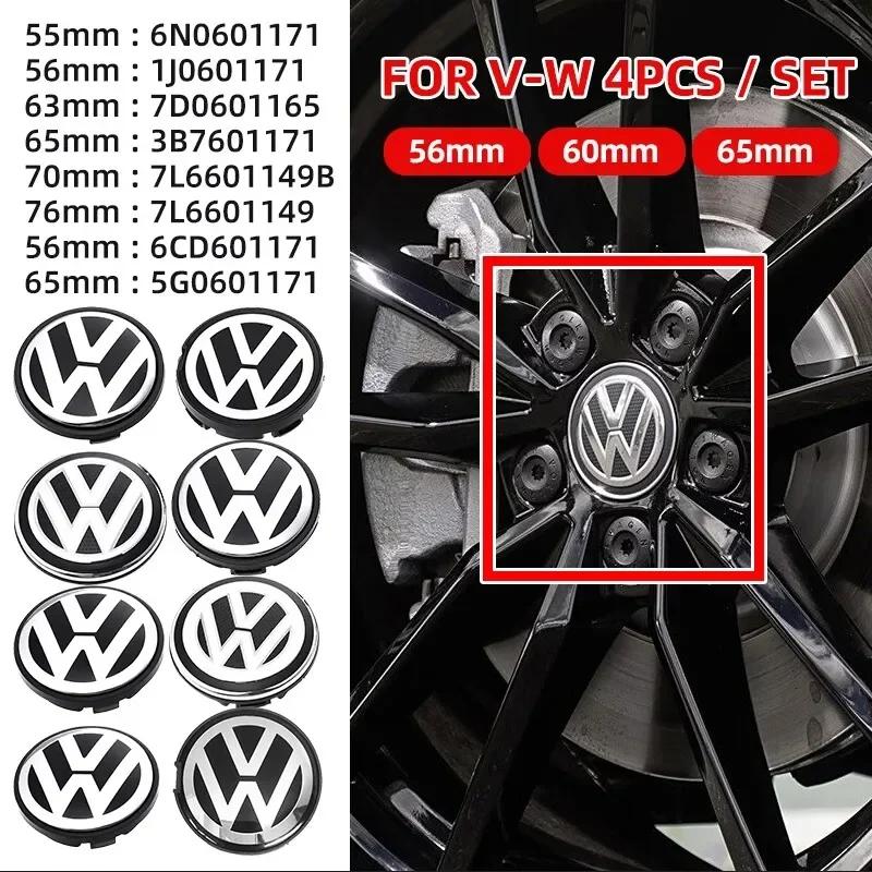 4ks 55mm 56mm 65mm 70mm Styling pro auto Krytky středů kol Kryty nábojů Odznaky Příslušenství Pro VW Volkswagen Golf 3B7601171 1J0601171
