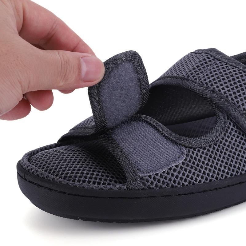 Diabetic Sandals Adjustable Hook Loop Walking Sandals Wide Feet Swollen Shoes Elderly Swelling Sensitive Feet