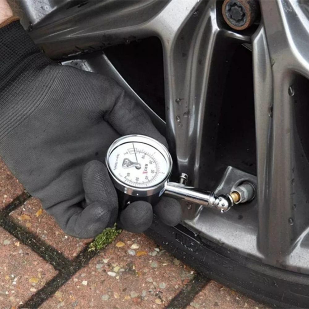 Car Tire Pressure Gauge Stainless Steel Inflation Pressure Gauge High Precision Meter Detector Repair Tools for Mechanical Tires