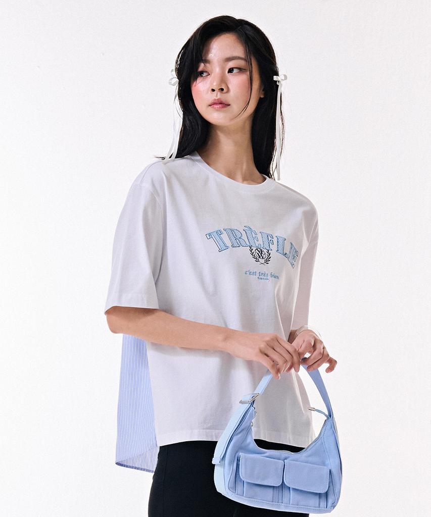 CHASECULT Women'S Woven Color Block Short Sleeve T-Shirt-Dbrg5885D01