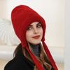 New autumn and winter cold-proof thickened warm ear protection wool hat versatile casual big head circumference showing small face knitted hat