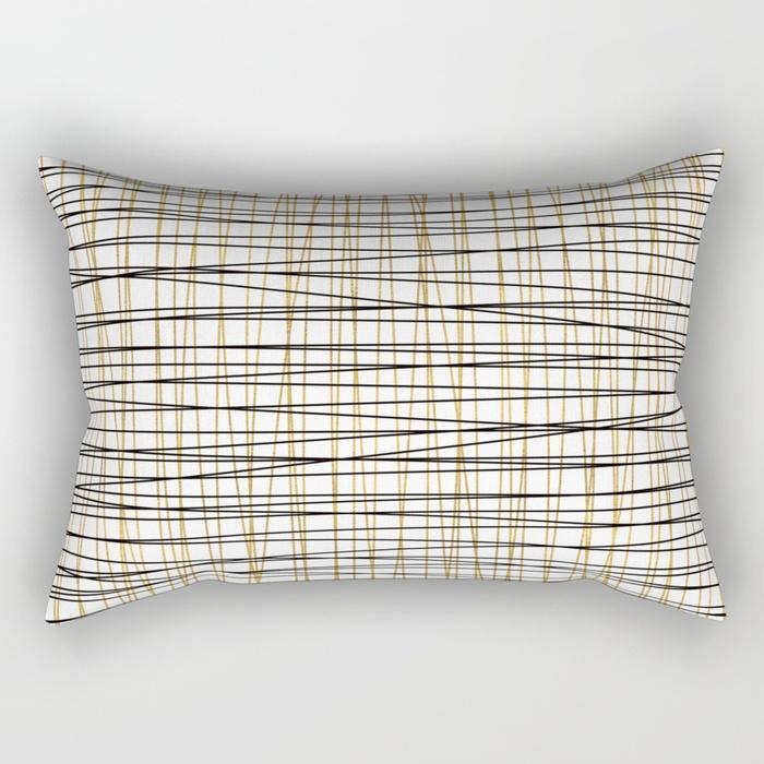 Black and White Simple Geometric Rectangle Pillowcase Home Decor Car Sofa Cushion Cover Home Decor Accessories 30x50cm