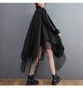 BEIBANG Shirt Long Layered Tulle Long Plus Slimming Women's Dress, Sleeve, Casual, Look, Skirt, Tunic, Sizes, Flattering, (Free Size, Black)