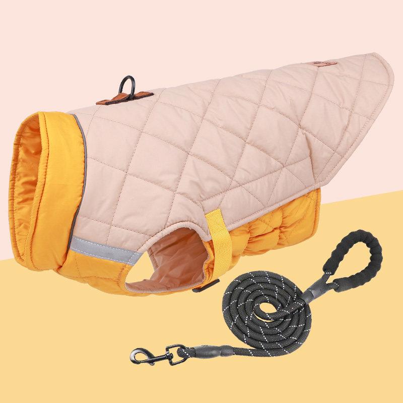 Autumn/Winter Warm Dog Coat with Leash Buckle - Fits Medium/Large Dogs: Shiba Inu, Border Collie, Corgi