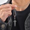 Fashion Retro Nordic Celtic Knots Rune Sword Pendant Stainless Steel Necklace for Men, Vintage Punk Jewelry Gift