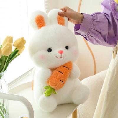 Peluche Lapin Blanc - Mignonne Poupée Lapin Carotte pour Mariages et Événements