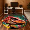 1pc dinosaur jungle Round Chair mat office Area Rug - Non-Slip, Floor Mat for Office, Bedroom, and Indoor Decor p127252