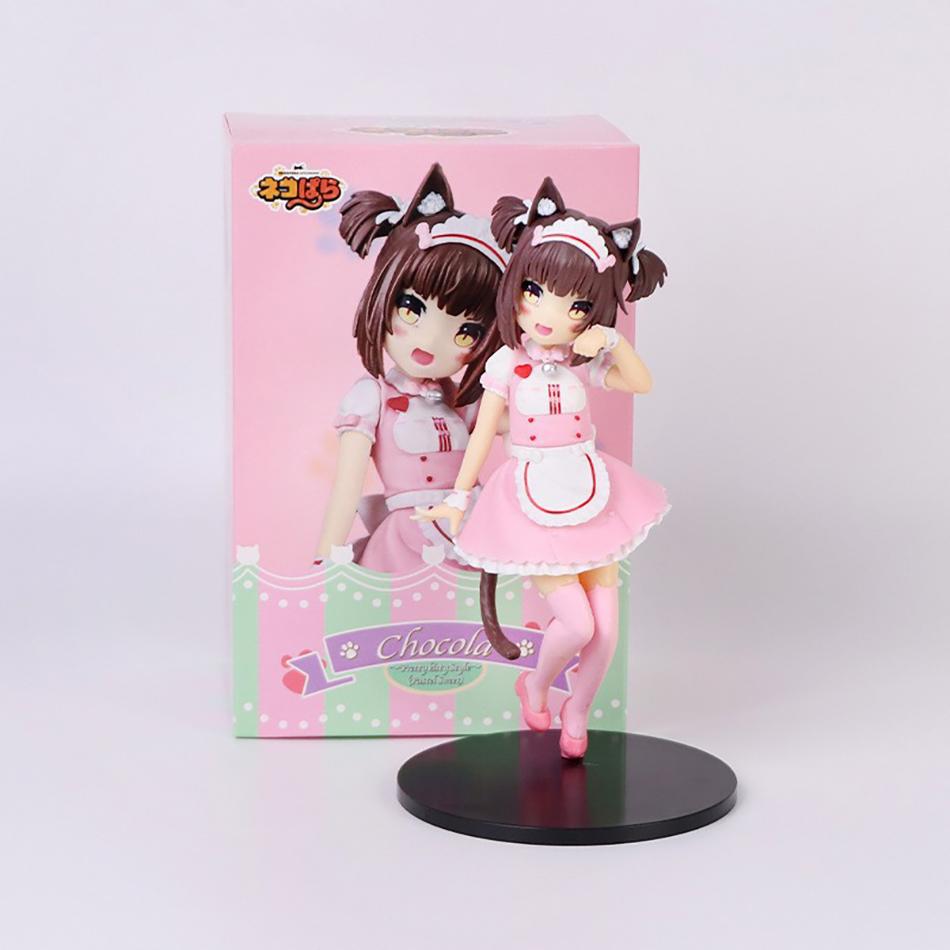 

NEKOPARA Animation Kawaii Girl Figure Chocolates & Vanilla Adorable Cat Maid Design POLYVINYL CHLORIDE Miniature Collector-Worthy Tabletop Decoration