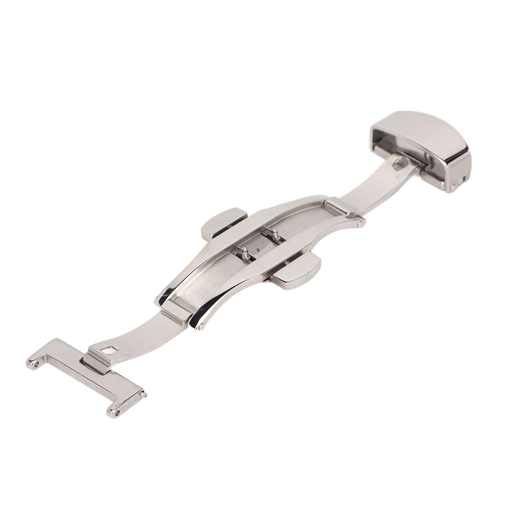 Silver Stainless Steel Watch Deployment Clasp High Finished Ergonomic Watch Buckle Replacement for