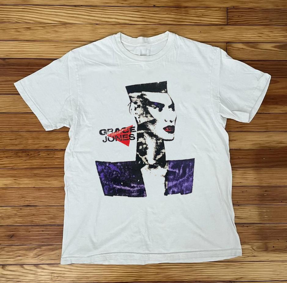 

Rare Grace Jones White Unisex T-Shirt All Size S-2345XL GE675 S разноцветный