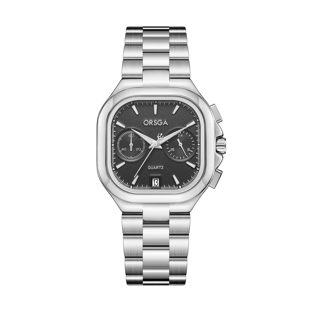 Women's S Elegant Dress Watch with Golden Stainless Steel Band Square Green Dial Waterproof Quartz Wristwatch with Luminous Hand