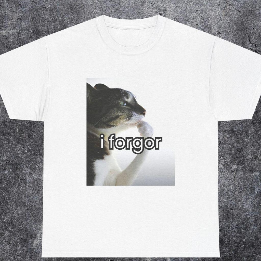 I Forgor Cat Meme T-Shirt: Brainrot Graphic Tee
