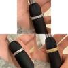 Copper Geometric Zircon Open Ring Womens Stylish Accessory For Office Wear