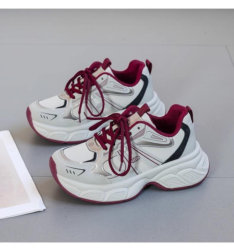 Design Sense Thick Sole Heightening Versatile Dad Shoes Ins Women's 2025 Spring New Retro Mesh Shoes Women's Sports Shoes