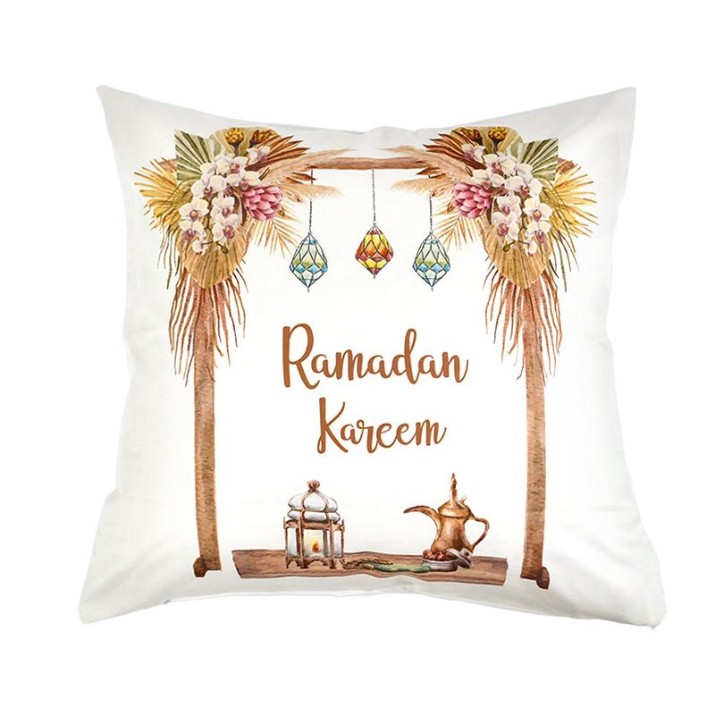 Home Decor Ramadan-themed Moon & Lantern Printed Pillowcases Pattern Cushion Cover Suitable for Sofa Bedroom Car Pillow Cover