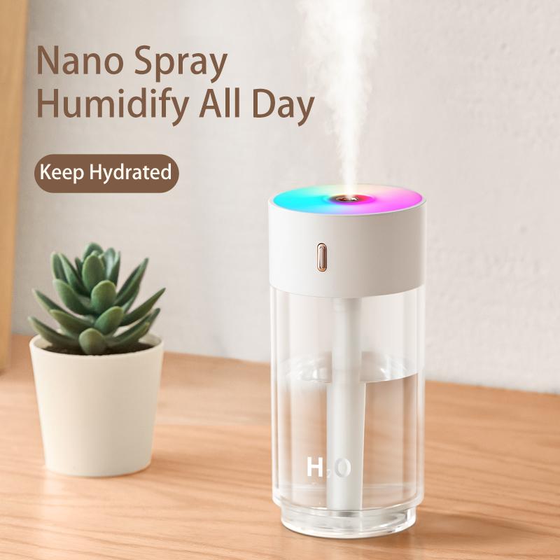 280ml Air Humidifier Portable Usb Rechargeable Sprayer With Led Light For Auto Home Office Accessories Air Humidifier For Car
