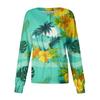 Women's Casual Long Sleeve Single Breasted Hawaiian Print Caregiver Jacket Cardigan Top Lightweight Button Up Shirt for Work