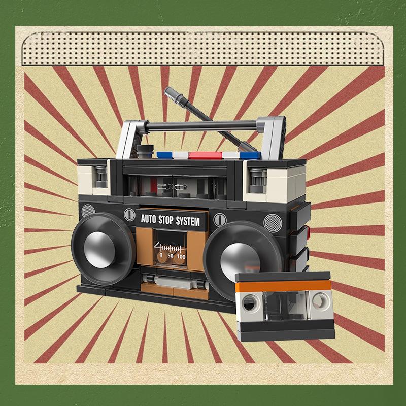 Retro Electrical Appliances Furniture Computer Tape Walkman Game Consoles Radio Building Blocks Model Bricks Sets Toys