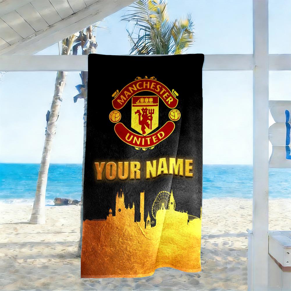 Manchester Personalized Name Beach Towel Soft Durable Quick-Dry Portable for SwimmingBeachCamping Travel Beach AccessoriesGym