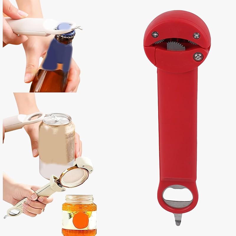 3 In 1 Retractable Jar Opener for Weak Hands, Multifunctional Magnetic Adjustable Stainless Steel Bottle Opener Can Opener Easy To Use for Children,