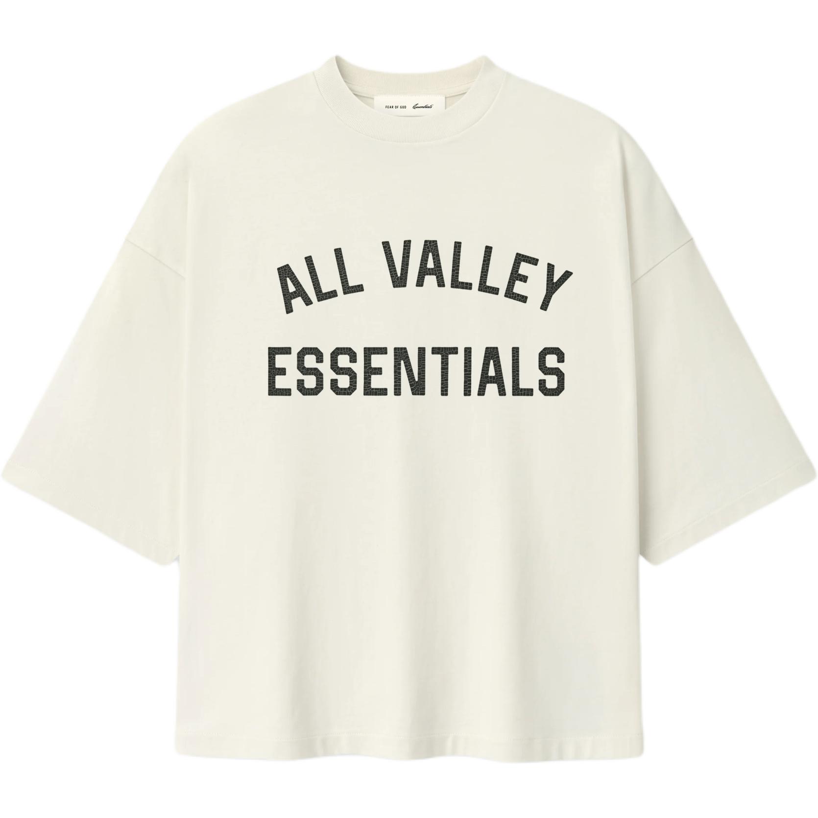 Heren T-shirt Fear of God Essentials Merch Tee Boxy Fit 'Ivory' M black