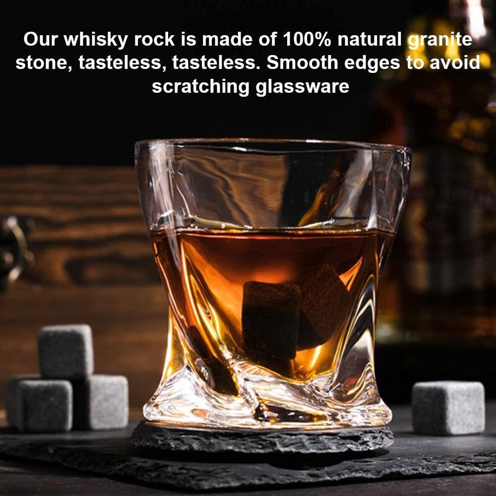 9 sztuk Kamieni do Whiskey Wielokrotnego Użytku Kostki Lodu Granitowe Kamienie do Whiskey Bezsmakowe Kamienie Chłodzące Chłodziarka do Whiskey Kostki Lodu do Baru Barmana