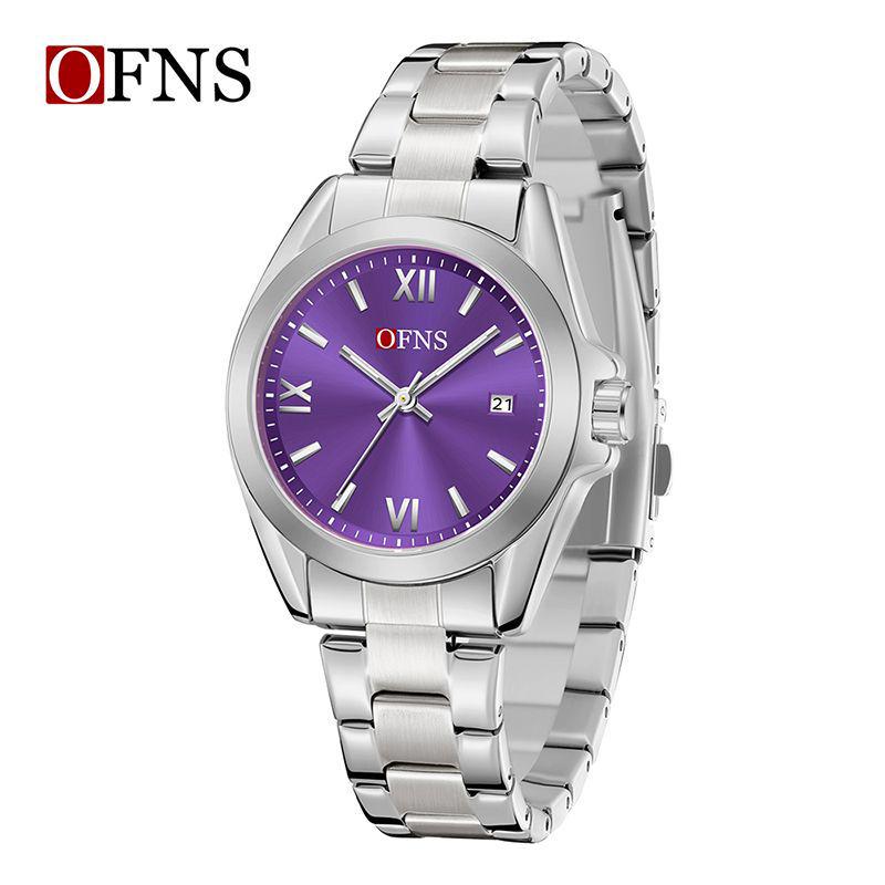 European Empress Dowager Roman Quartz Ladies' Wristwatch - Waterproof, Steel Band, Elegant Sun Pattern Design