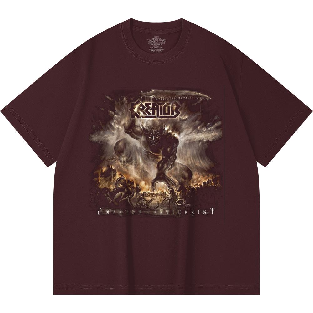 230 Gsm 100% Cotton Heavy Metal T-Shirt Rock Band Popular Music Print Unisex Heavy Cotton T Shirt