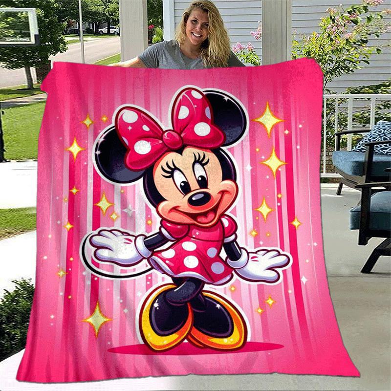 1pc Minnie Printing Blanket - Soft, All-Season Throw for Office Blanket, Car, Travel